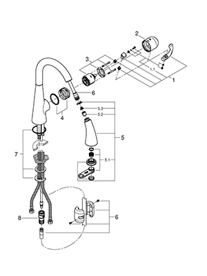 Grohe 32298001 Ladylux_ Ohm Sink Pull-Out Spray